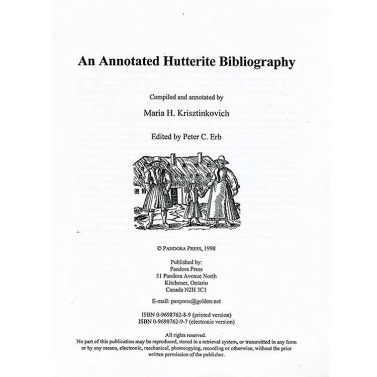 An Annotated Hutterite Bibliography